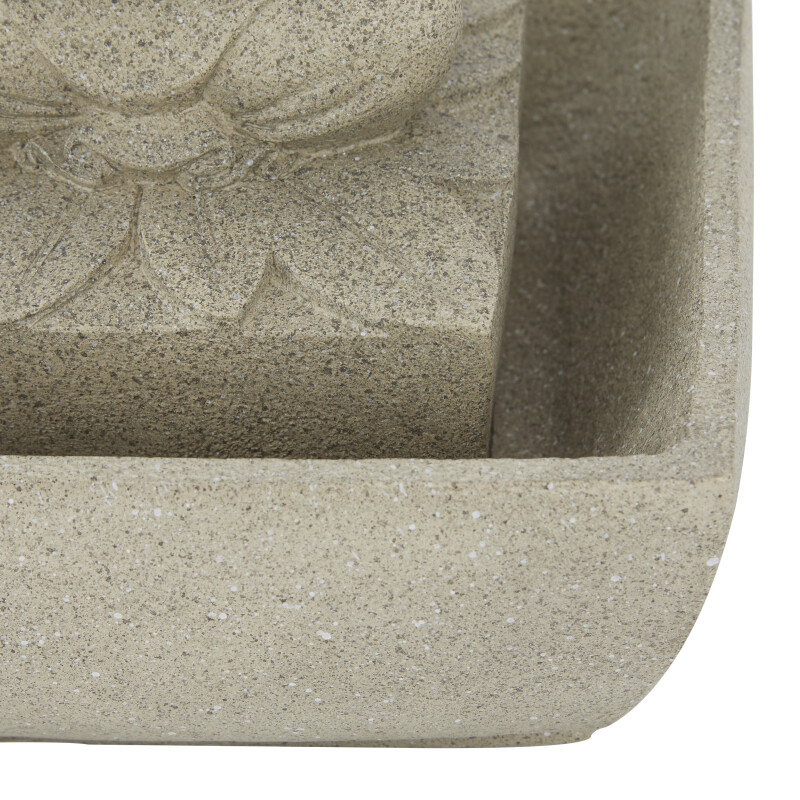 605352 White Beige Resin Traditional Fountain 5
