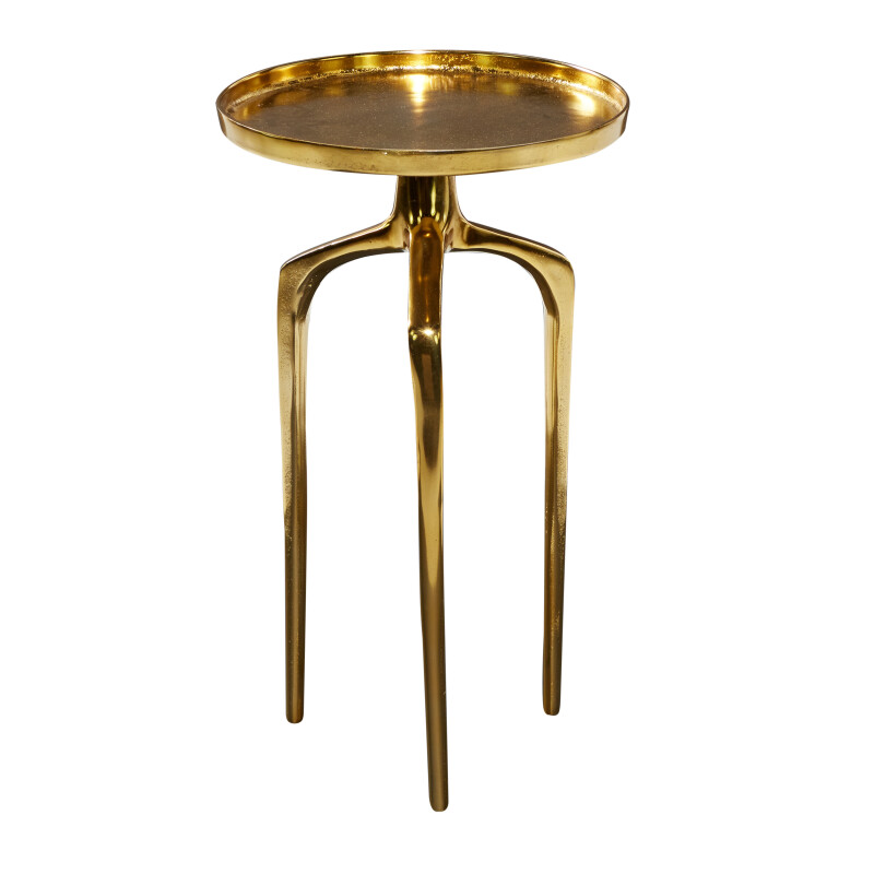 605472 Gold Aluminum Contemporary Accent Table 3