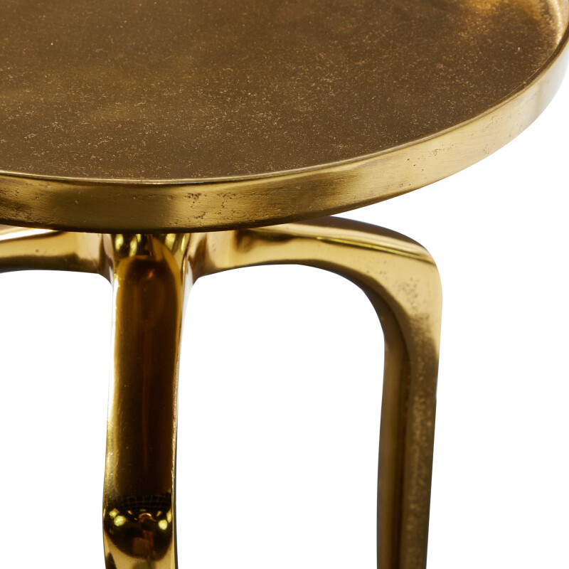605472 Gold Aluminum Contemporary Accent Table 4
