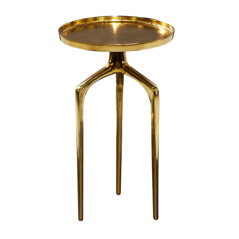605472 Gold Aluminum Contemporary Accent Table 22" x 13" x 13"