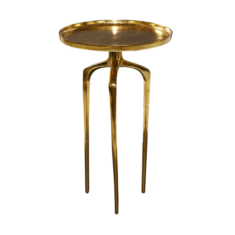 605473 Gold Aluminum Contemporary Accent Table 3