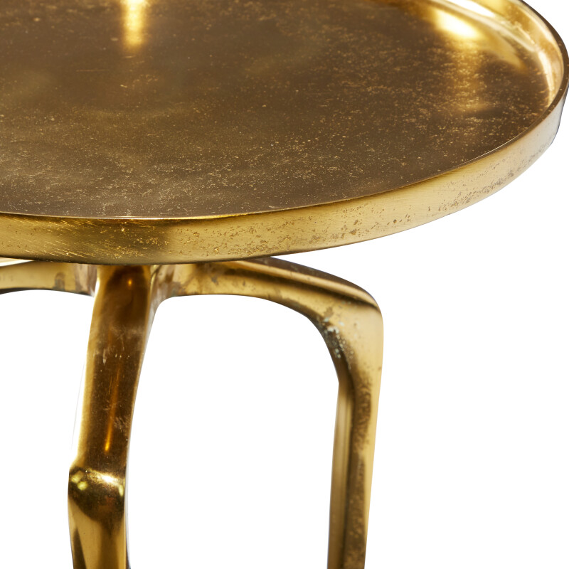 605473 Gold Aluminum Contemporary Accent Table 5