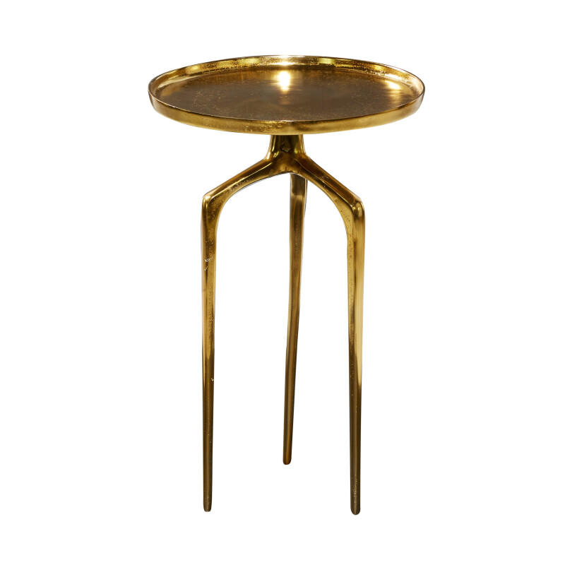 605473 Gold Aluminum Contemporary Accent Table 25" x 16" x 16"
