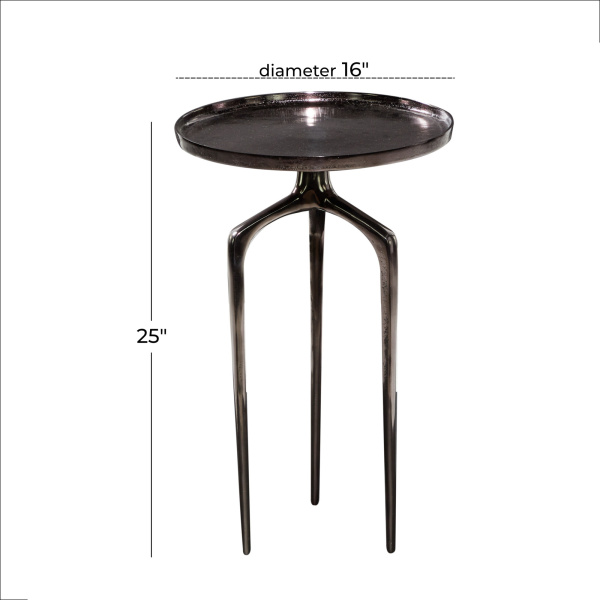 605475 Black Aluminum Contemporary Accent Table 3