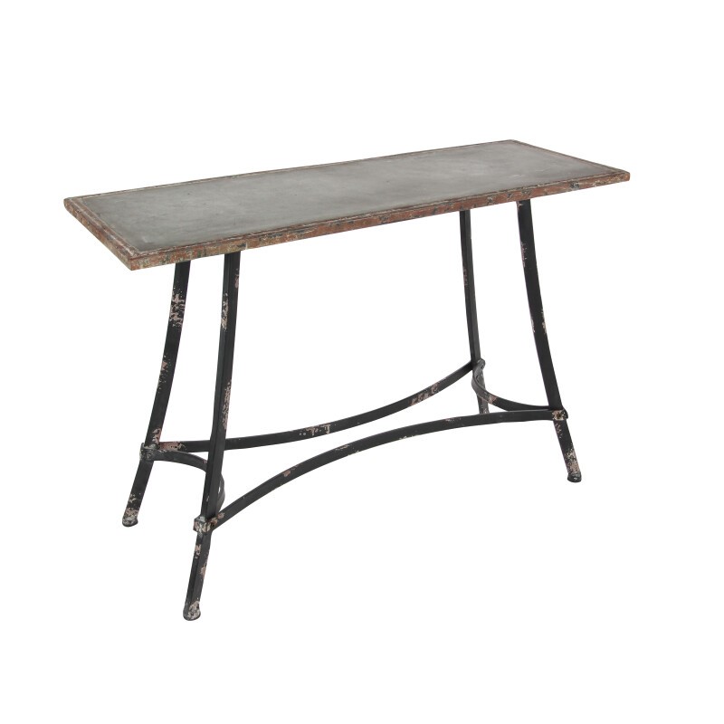 605504 Brown Farmhouse Metal Console Table, 30" x 43"