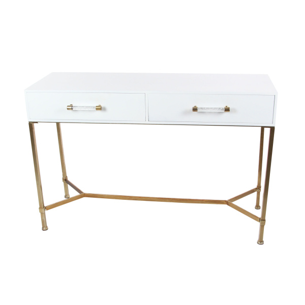 605513 Gold White Glam Metal Console Table 1