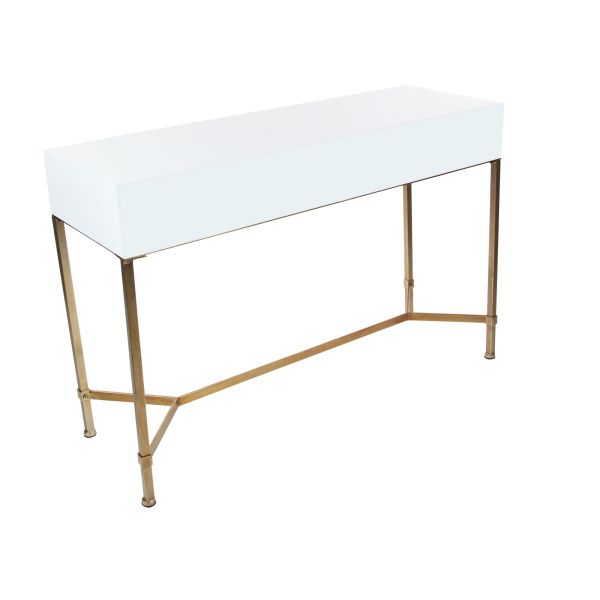 605513 Gold White Glam Metal Console Table 3