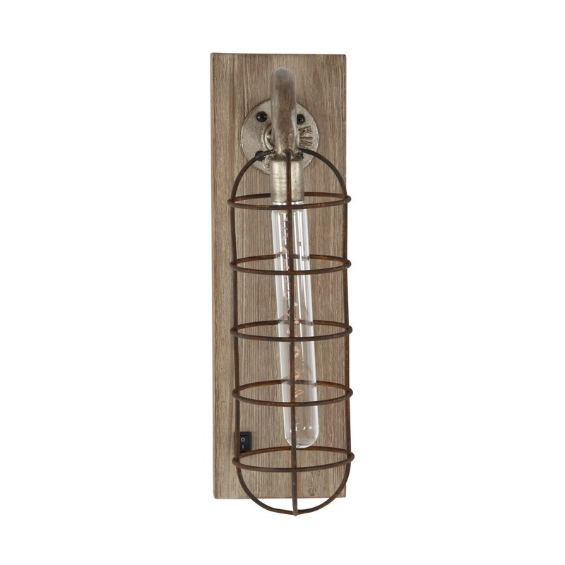 605520 Brown Metal Industrial Led Wall Sconce 6