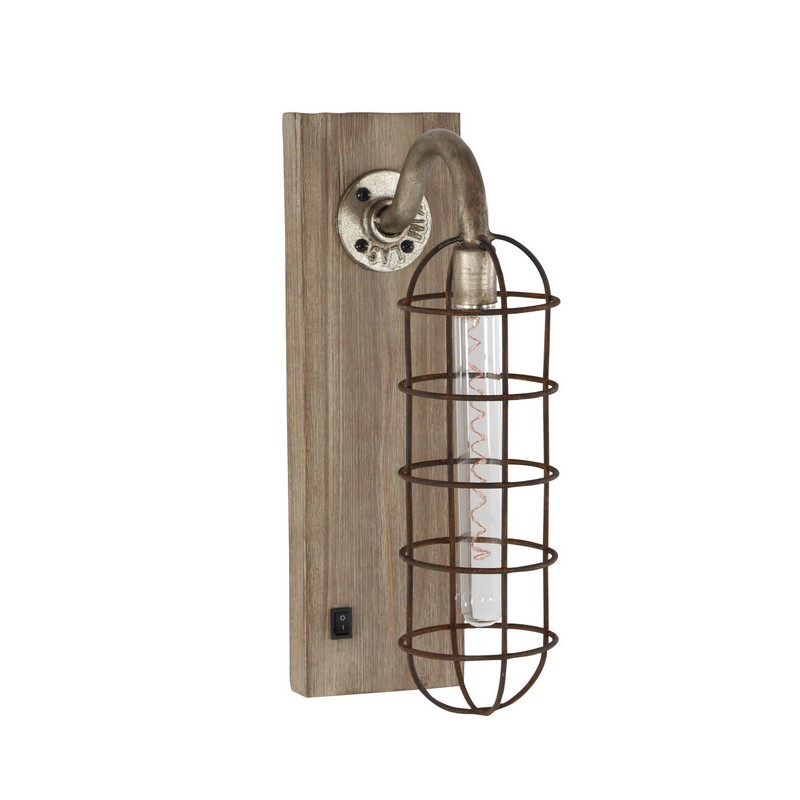 605520 Brown Metal Industrial Led Wall Sconce 8