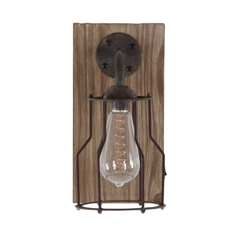 605522 Brown Metal Industrial Led Wall Sconce 6