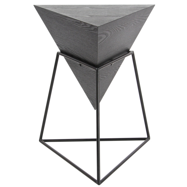 605620 Black Grey Metal And Wood Modern Accent Table 4