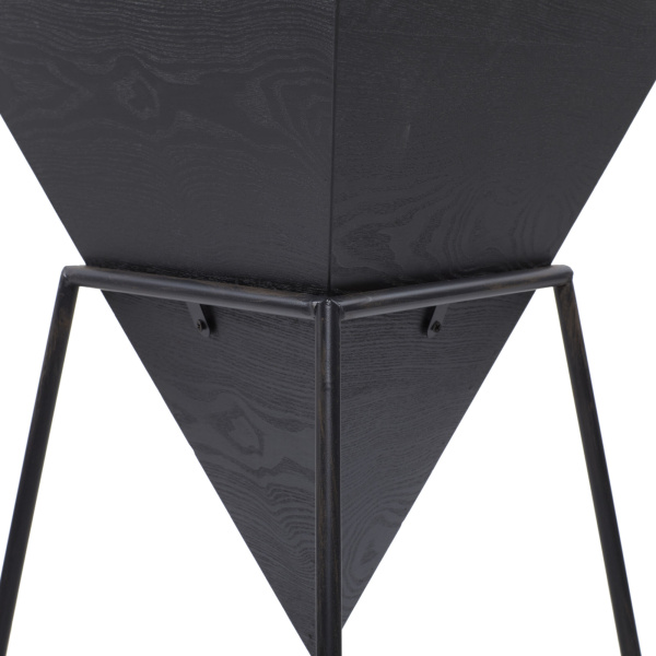 605620 Black Grey Metal And Wood Modern Accent Table 5