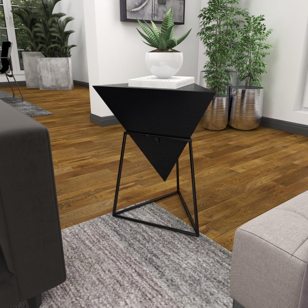 605620 Grey Metal And Wood Modern Accent Table 24 X 20 X 17 03
