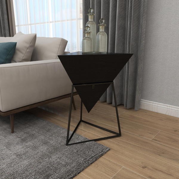 605620 Grey Metal And Wood Modern Accent Table 24 X 20 X 17 04