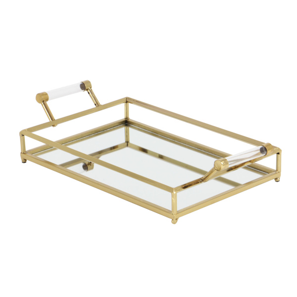 605630 Cosmoliving By Cosmopolitan Gold Metal Glam Tray 4