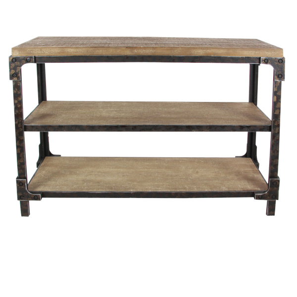Brown Industrial Wood Console Table, 34" x 48"