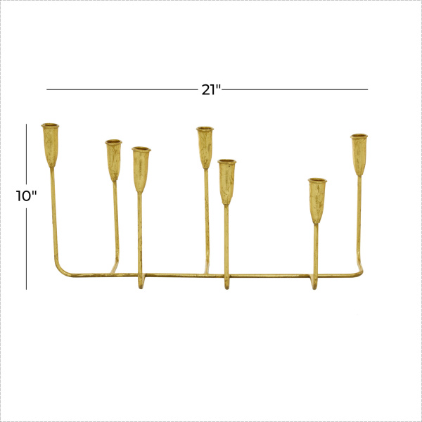 605700 Cosmoliving By Cosmopolitan Gold Metal Contemporary Candlestick Holders 1