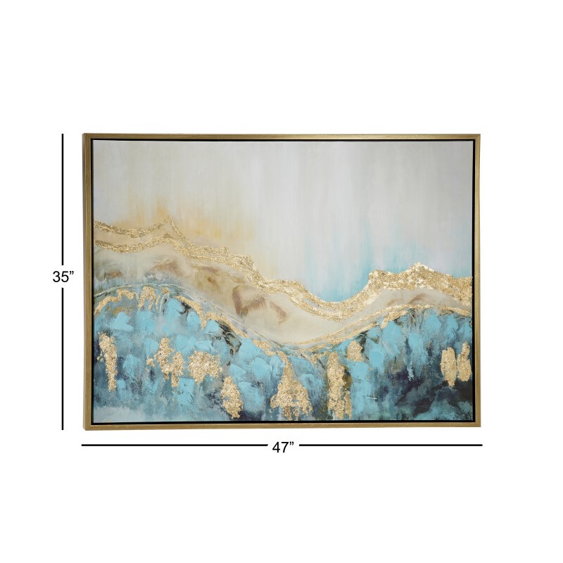 605759 Blue White Contemporary Abstract Canvas Wall Art 7