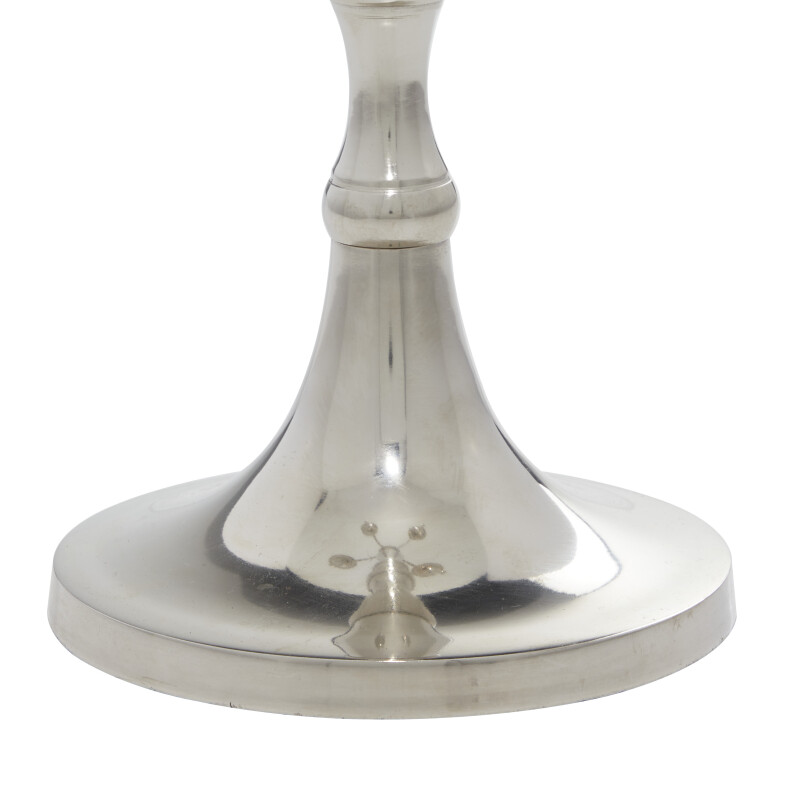 605879 Silver Aluminum Traditional Candlestick Holders 3