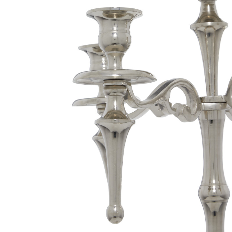 605879 Silver Aluminum Traditional Candlestick Holders 5