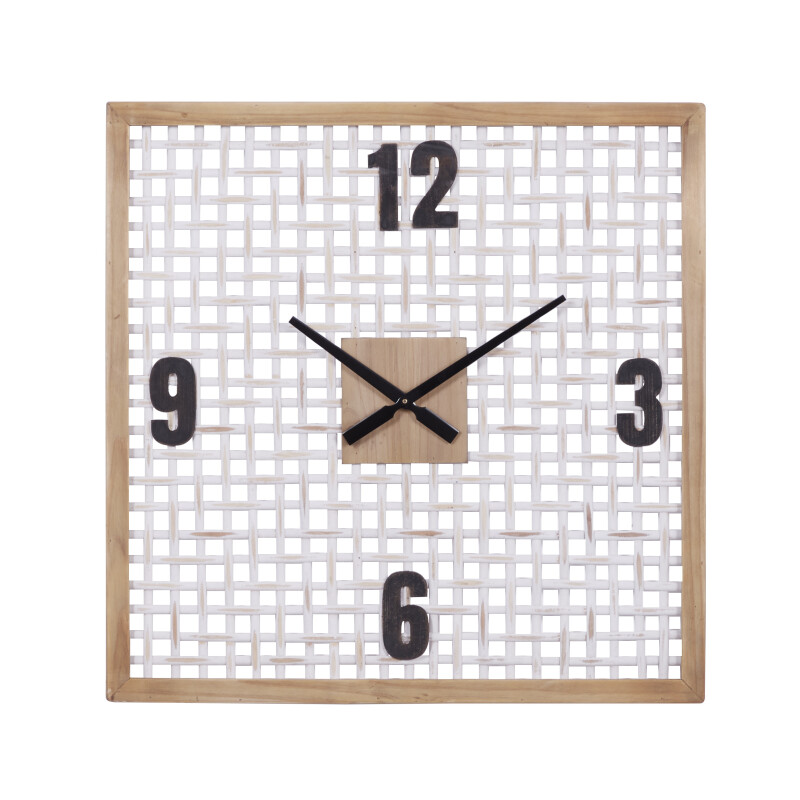 White Farmhouse Wood Wall Clock, 24" x 24"