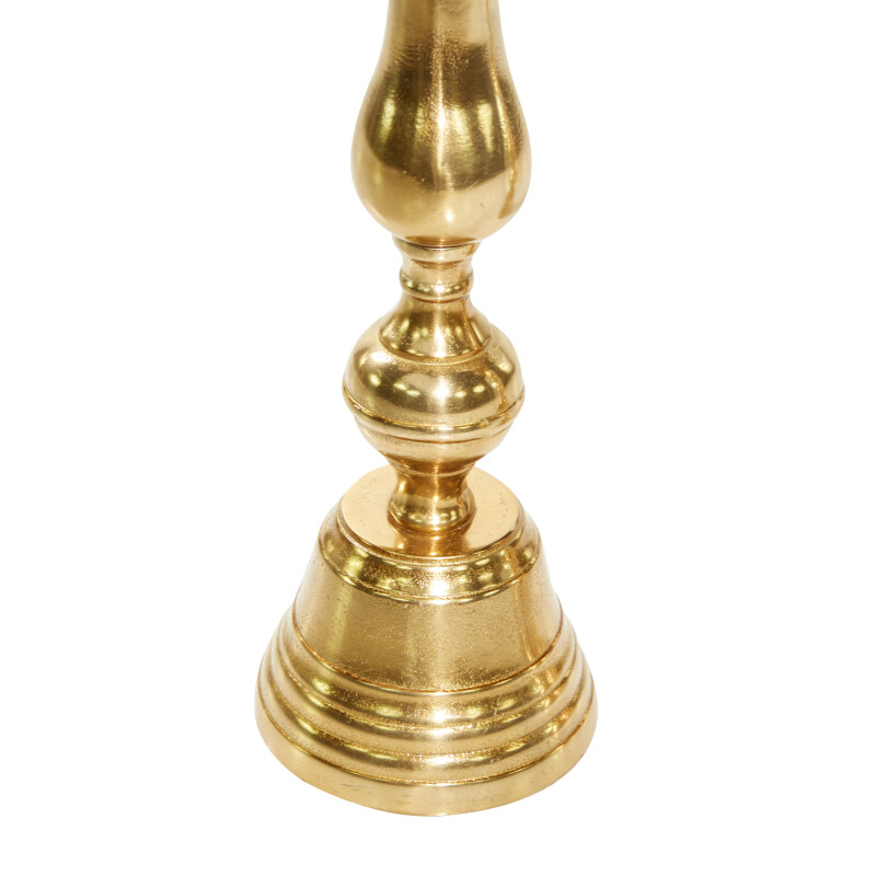 606016 Set Of 2 Gold Aluminum Traditional Candle Holder 5