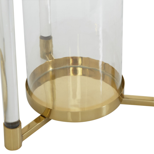 606128 Clear Gold Stainless Steel Contemporary Lantern 3