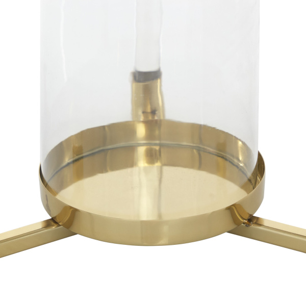 606129 Clear Gold Stainless Steel Contemporary Lantern 3
