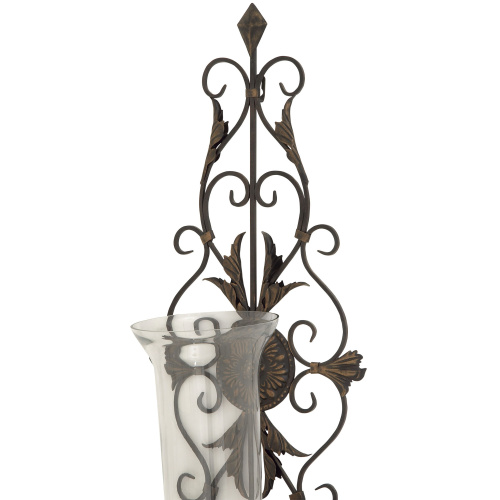 606197 Gold Glass Rustic Candle Wall Sconce 3