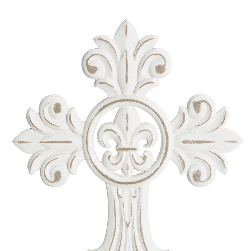 606202 Set Of 3 White Wood Traditional Wall Decor 6