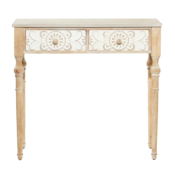 606280 Brown Farmhouse Wood Console Table 7