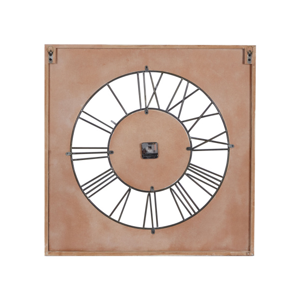606291 Brown White Wood Farmhouse Wall Clock 2
