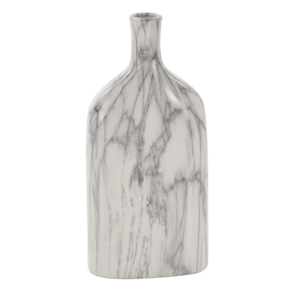606481 White Set Of 3 Grey Stoneware Contemporary Vase 1