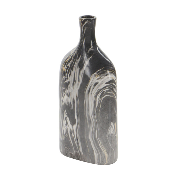 606481 White Set Of 3 Grey Stoneware Contemporary Vase 4