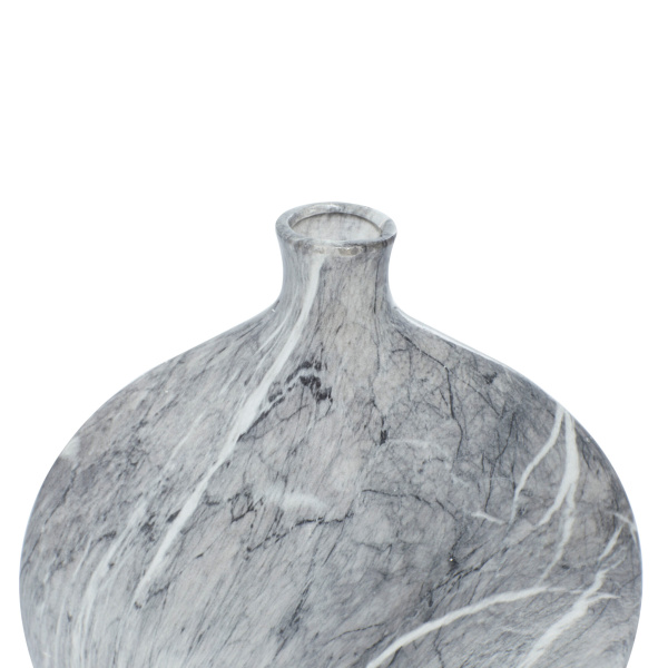 606482 White Set Of 3 Black Stoneware Contemporary Vase 5
