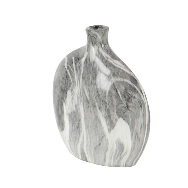 606482 White Set Of 3 Black Stoneware Contemporary Vase 6
