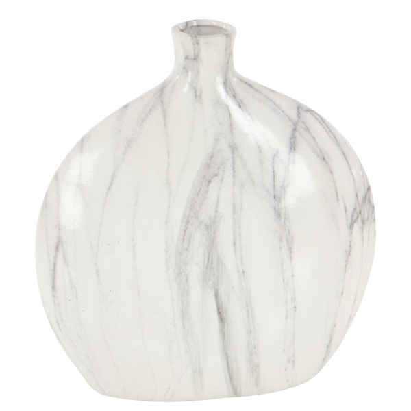 606482 White Set Of 3 Black Stoneware Contemporary Vase 8