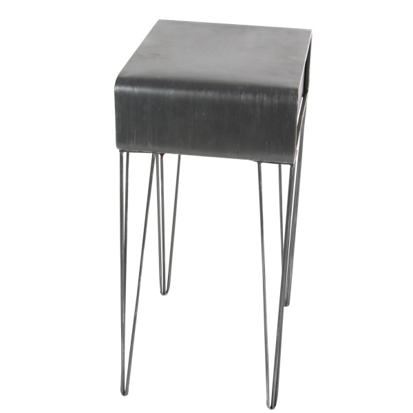 606597 Brown Black Metal And Wood Modern Accent Table 6