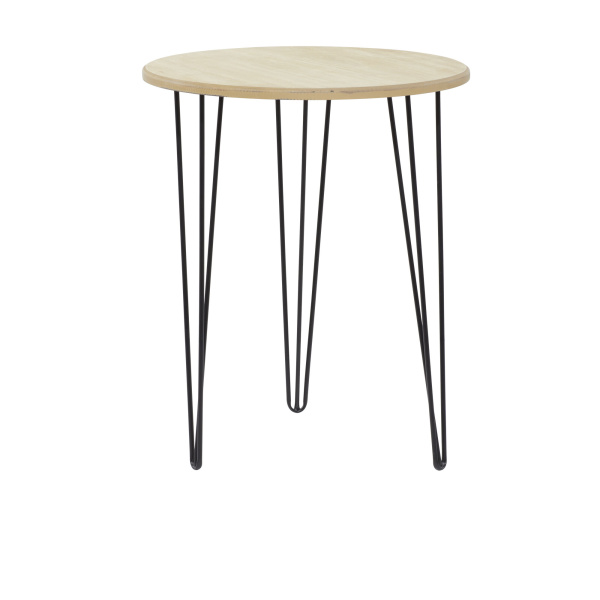 Brown Wood and Metal Modern Accent Table, 22" x 18" x 18"
