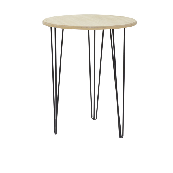 606599 Black Brown Wood And Metal Modern Accent Table 5