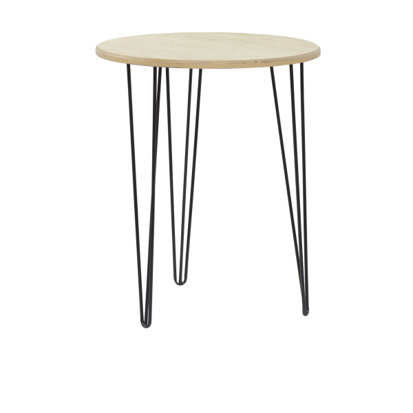 606599 Black Brown Wood And Metal Modern Accent Table 6