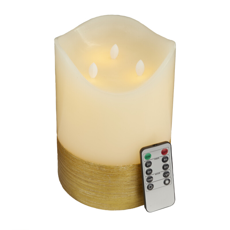 606618 White Wax Traditional Flameless Candle