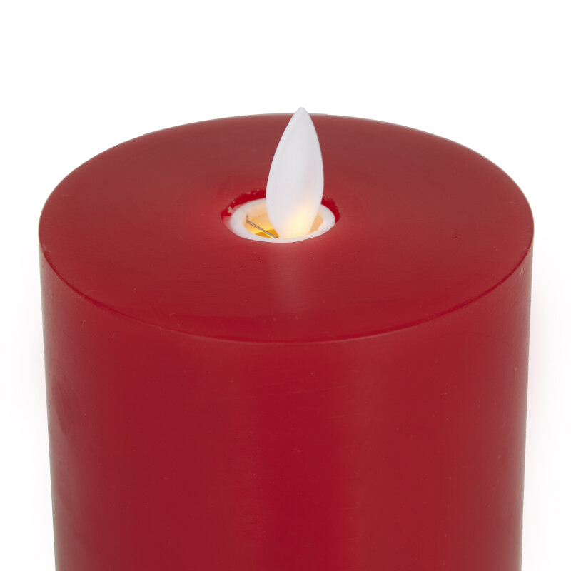 606631 Red Red Wax Traditional Flameless Candle Set Of 3 5 4 3 H 9