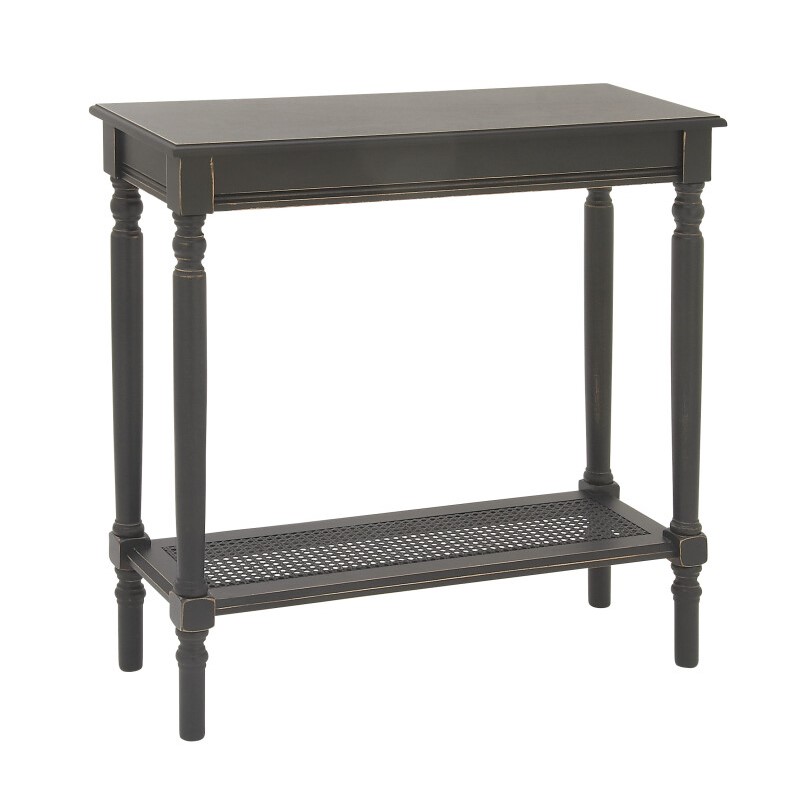 Black Traditional Wood Console Table, 32" x 31"