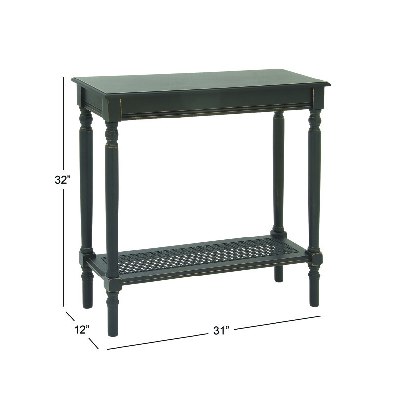 606808 Black Traditional Wood Console Table 7