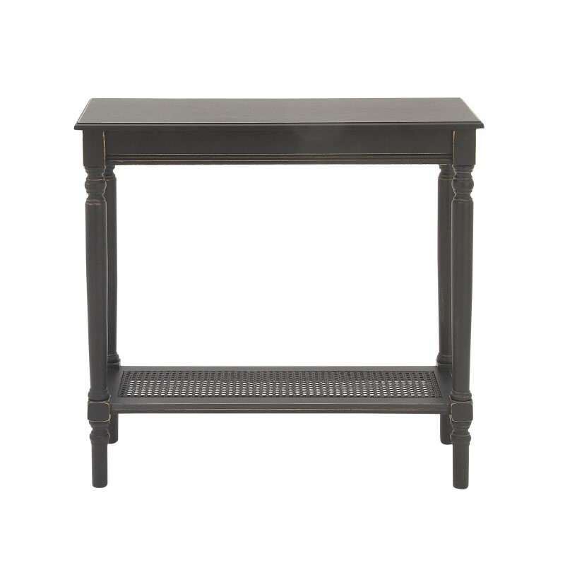 606808 Black Traditional Wood Console Table 9