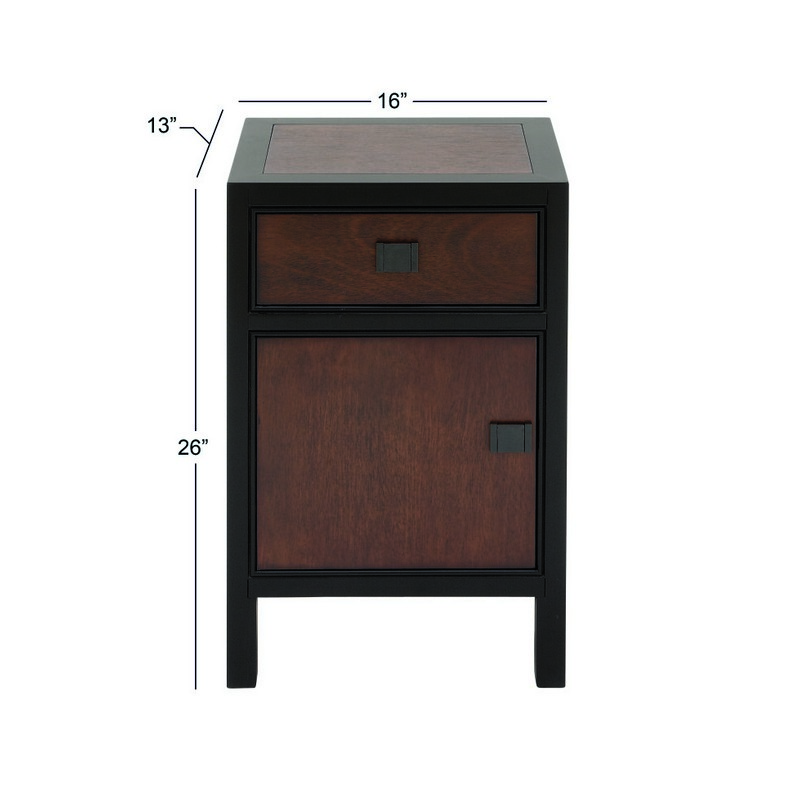 606809 Dark Brown Wood Contemporary Cabinet 2