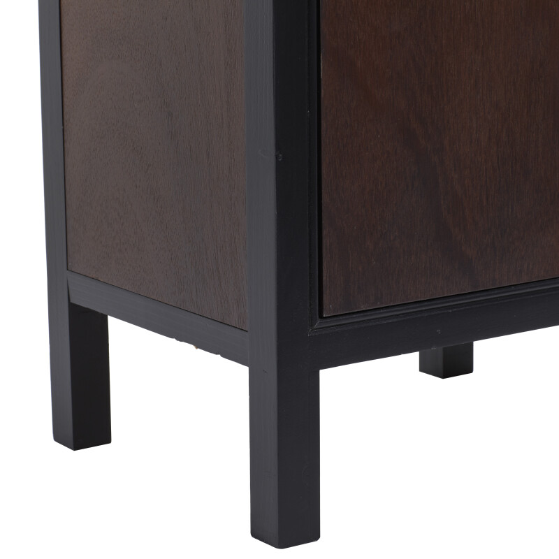 606809 Dark Brown Wood Contemporary Cabinet 3
