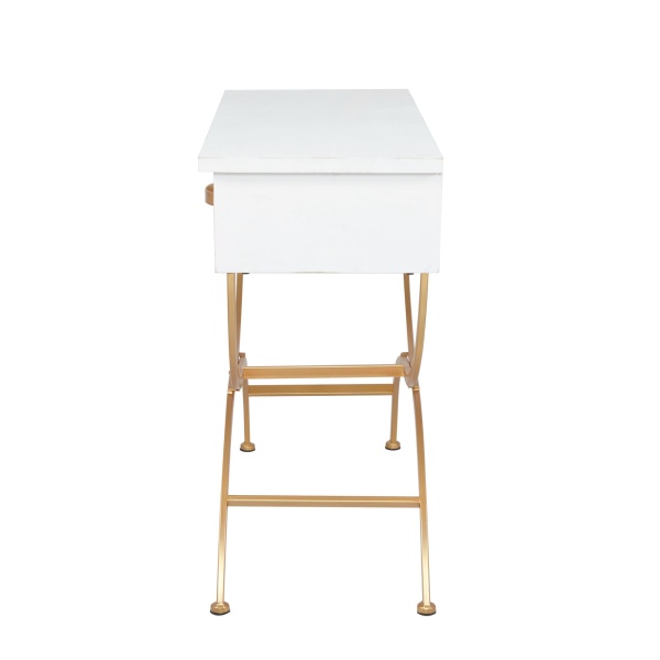 607076 Gold White Pine Contemporary Console Table 8