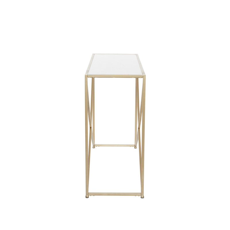 607091 White Gold Metal Contemporary Console Table 7